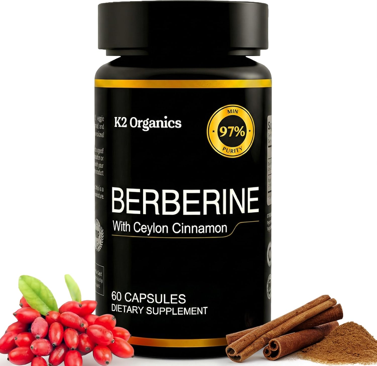 Berberine + Ceylon Cinnamon Supplement Bottle