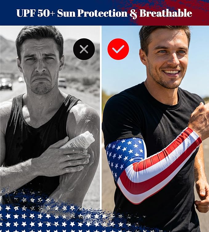 Aegend Argentina flag arm sleeves - UPF50+ sun protection, breathable fabric, showing detailed flag print