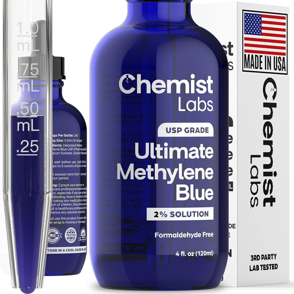 Wellness biohacking setup with methylene blue