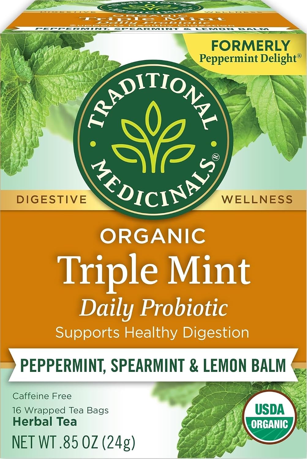 Spearmint tea bags and loose leaf products