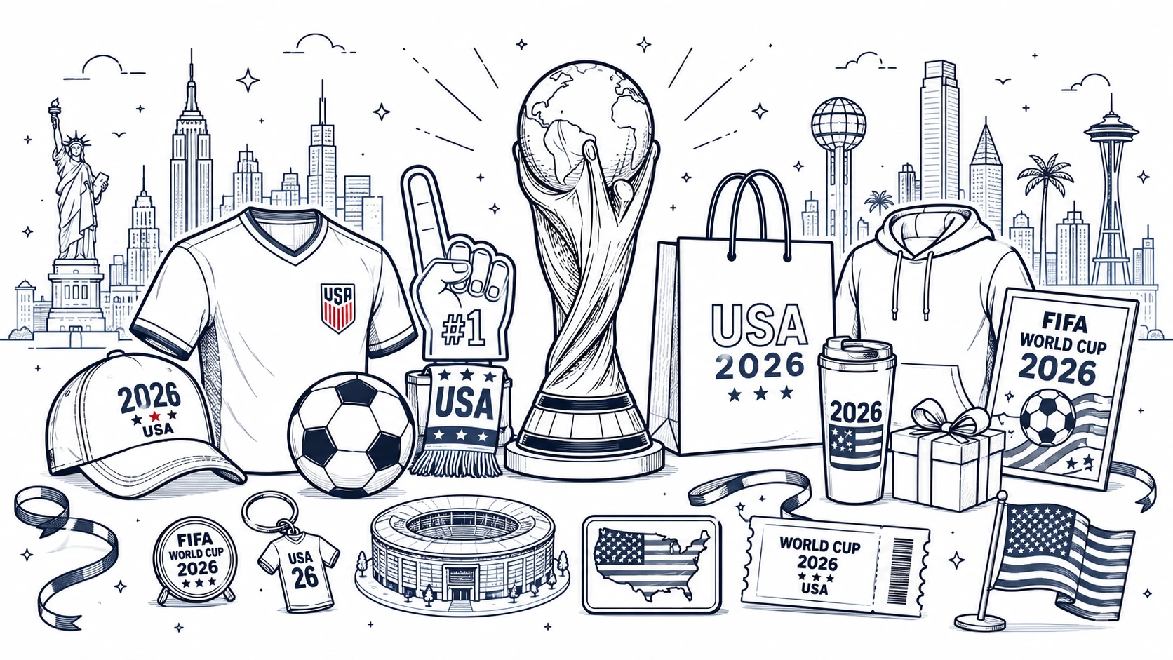 USA 2026 World Cup merchandise collage